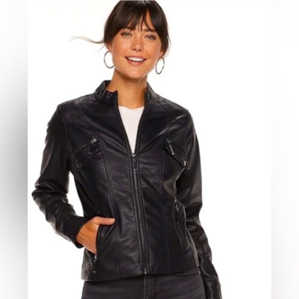 Faux Leather Moto Jacket